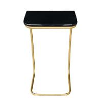 Mesa Lateral Tampo Preto Multiuso P/ Sofá Base Dourado - 3