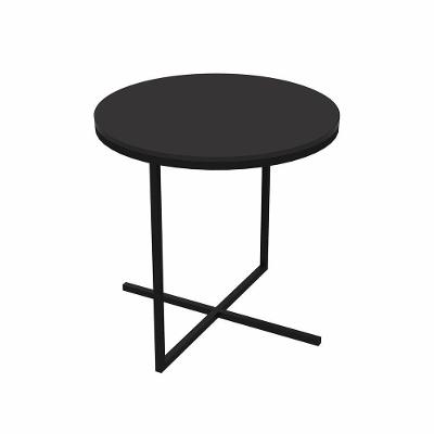Mesa de Centro Volpi Preto Base Metálica Preto 46cm