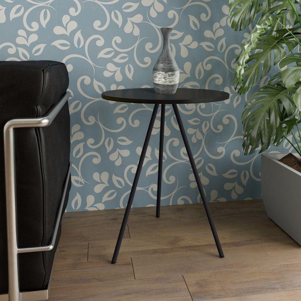 Mesa Lateral Gabriela Wood Preto - Preto - 1