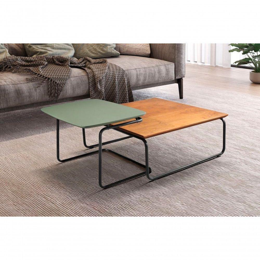 Conjunto Mesa De Centro Kairos Larflex Cor:verde Lazza - 1
