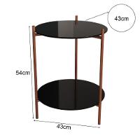 Mesa Lateral Industrial Premium Marbella Cobre Com Preto - Preto - 2