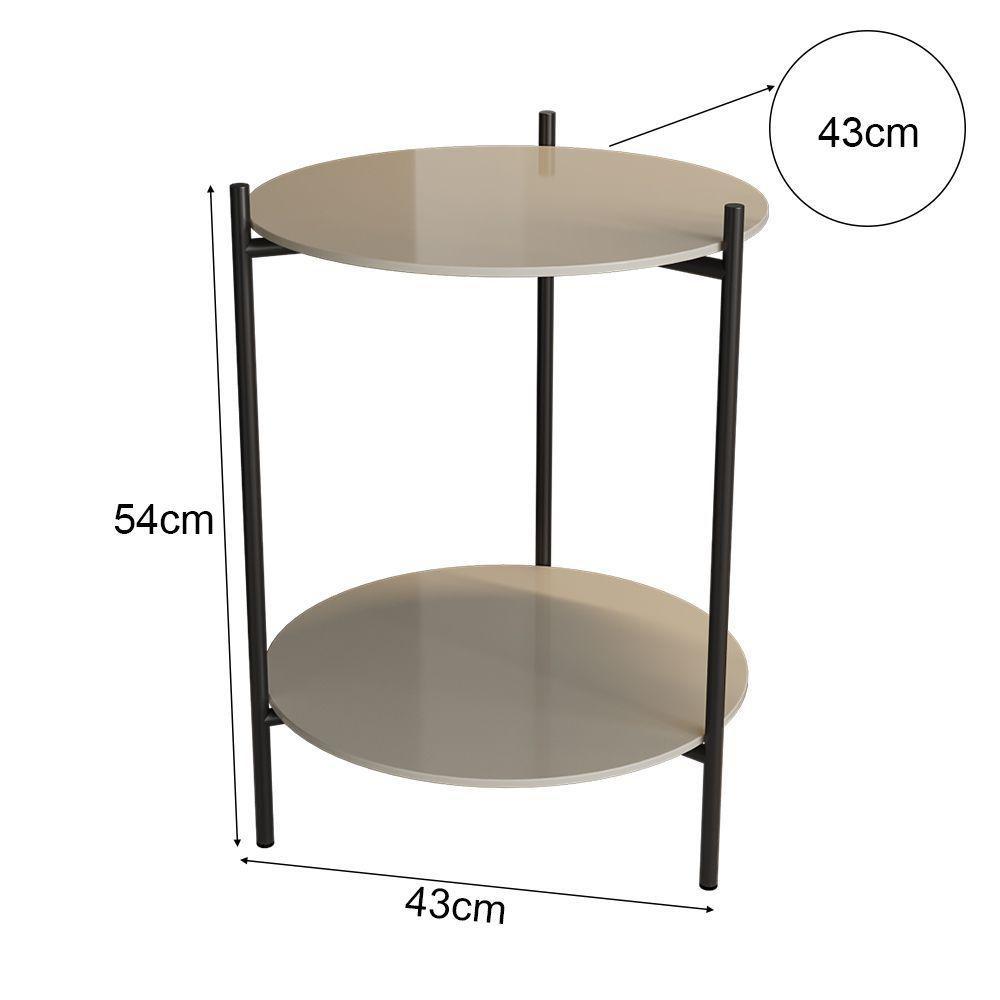 Mesa Lateral Industrial Premium Marbella Off White - Preto - 2