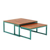 Mesa De Centro Industrial Duo Catarina Tampo Preto Base Ferro Amarelo - Preto - 3