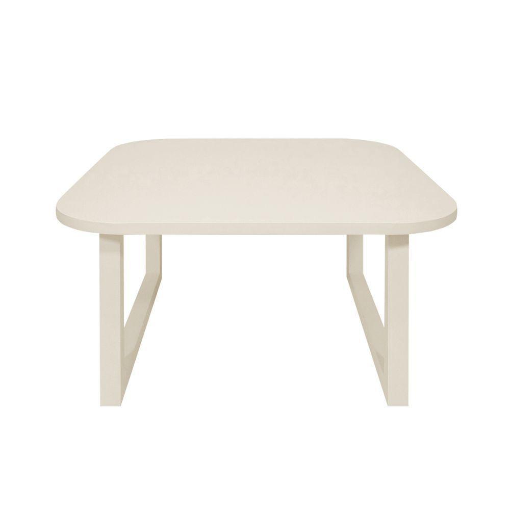 Mesa De Centro Lateral De Apoio Para Sala Estar Square Off White Laca - 4