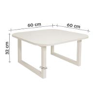 Mesa De Centro Lateral De Apoio Para Sala Estar Square Off White Laca - 9