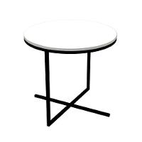 Mesa de Centro Volpi Branco Base Metálica Preto 46cm - 1
