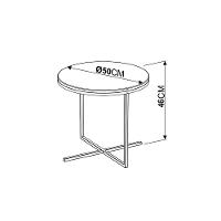 Mesa de Centro Volpi Branco Base Metálica Preto 46cm - 2