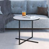 Mesa de Centro Volpi Branco Base Metálica Preto 46cm - 3