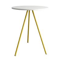 Mesa Lateral Gabriela Wood Branco E Amarelo - Branco - 5