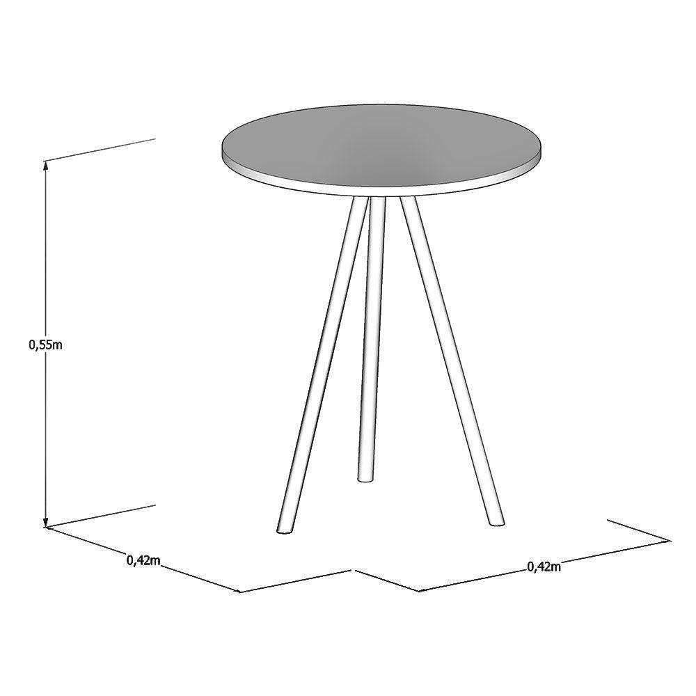 Mesa Lateral Gabriela Wood Preto E Branco - Preto - 2