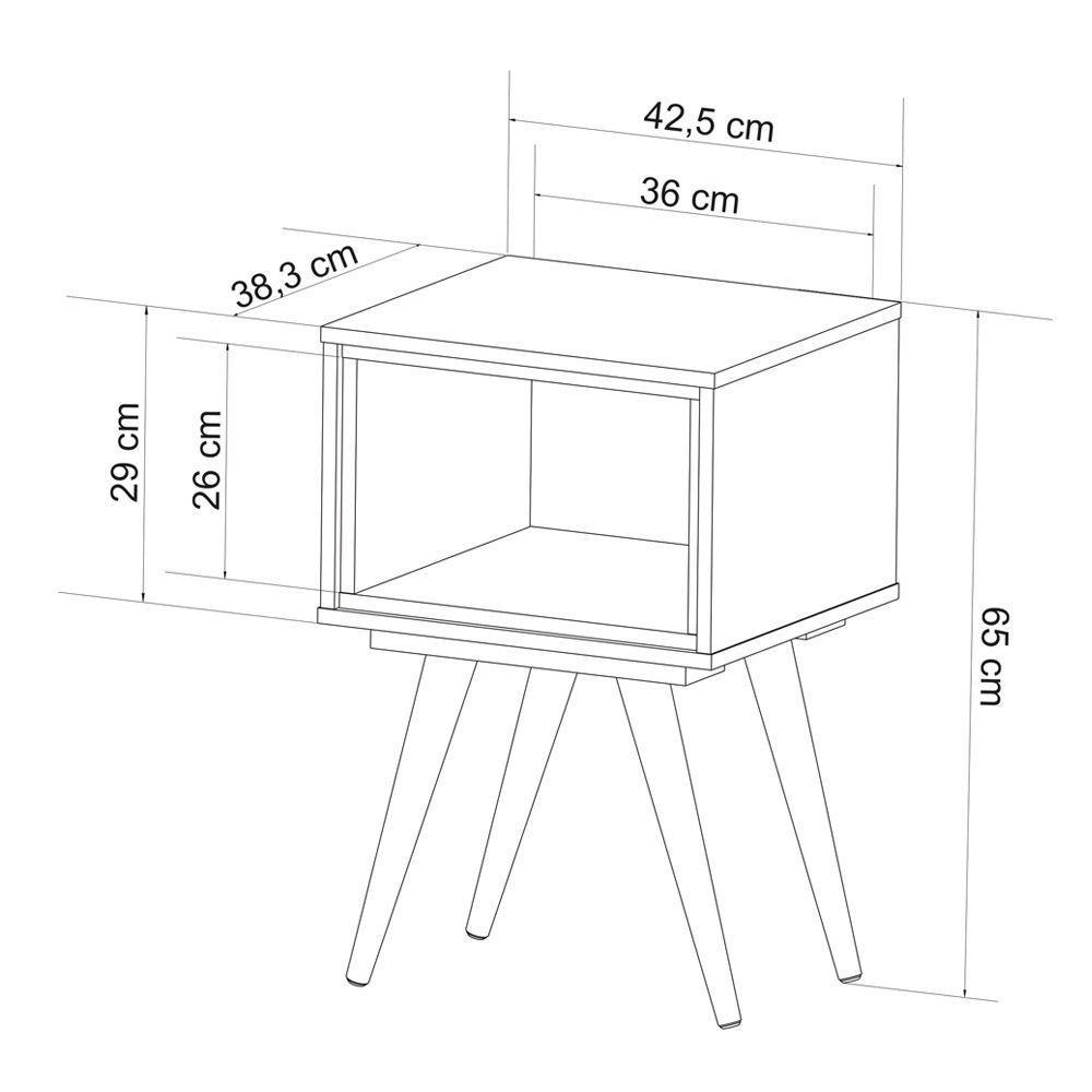 Mesa Lateral Retrô 40 Olivar - Cor: Branco - 2