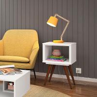 Mesa Lateral Retrô 40 Olivar - Cor: Branco - 1