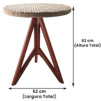 Mesa De Apoio Gávia Ozki 62 Cm Madeira Eucalipto Amêndoa Corda Plana Rami - 13