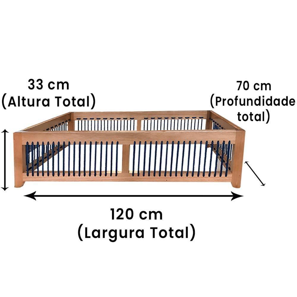 Mesa De Centro Saibi Ozki 120 Cm Madeira Eucalipto Cedro Corda Plana Azul - 5