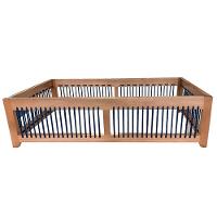 Mesa De Centro Saibi Ozki 120 Cm Madeira Eucalipto Cedro Corda Plana Azul - 6