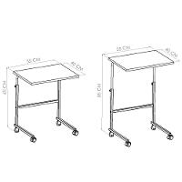 Mesa De Apoio Lateral Para Notebook Com Rodizios Preto Noce Oro Pp Milani Store Preto Noce Oro - 6