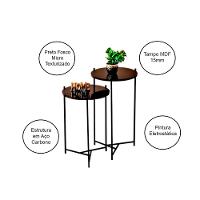 Conjunto De Mesa Lateral Áquila - Preta - Preto - 3