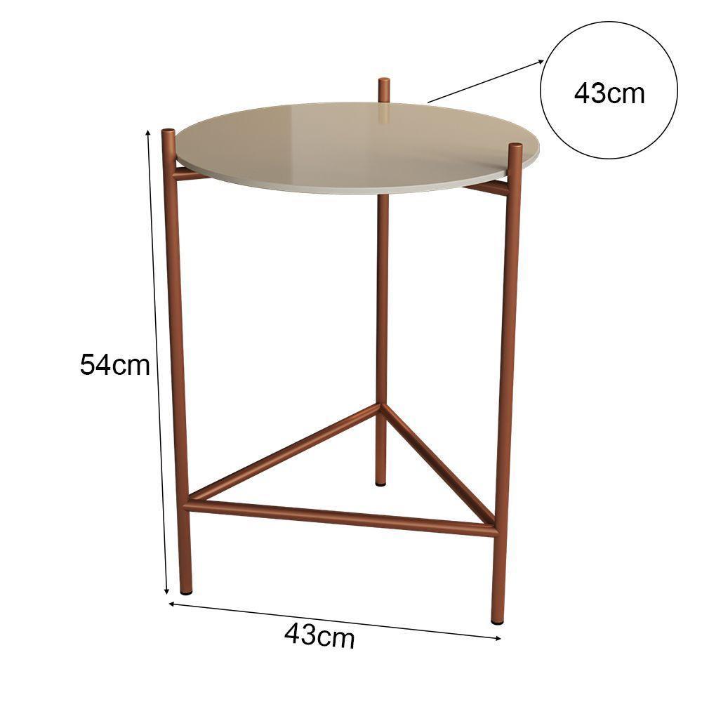 Mesa Lateral Industrial Marbella Cobre Com Off White - Preto - 2