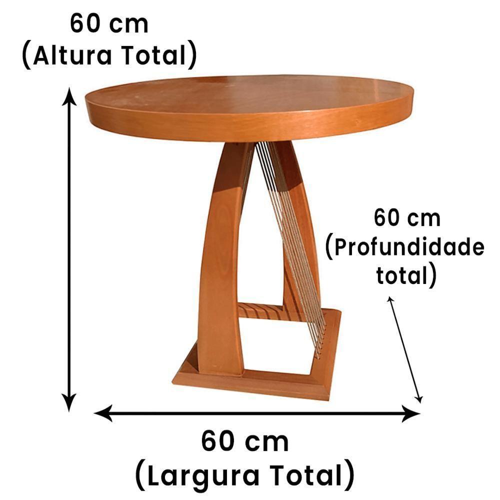 Mesa De Apoio Saibi Ozki 60 Cm Madeira Eucalipto Cedro Corda Redonda Rami - 5