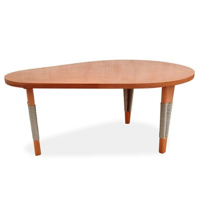 Mesa De Centro Oval Elon Ozki 80 Cm Madeira Eucalipto Cedro Corda Chata Prata