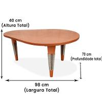 Mesa De Centro Oval Elon Ozki 98 Cm Madeira Eucalipto Cedro Corda Chata Prata - 11