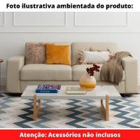 Mesa De Centro Zurique Univ Retangular 120 Cm Tampo Madeira Branca Base Madeira Amêndoa - 6