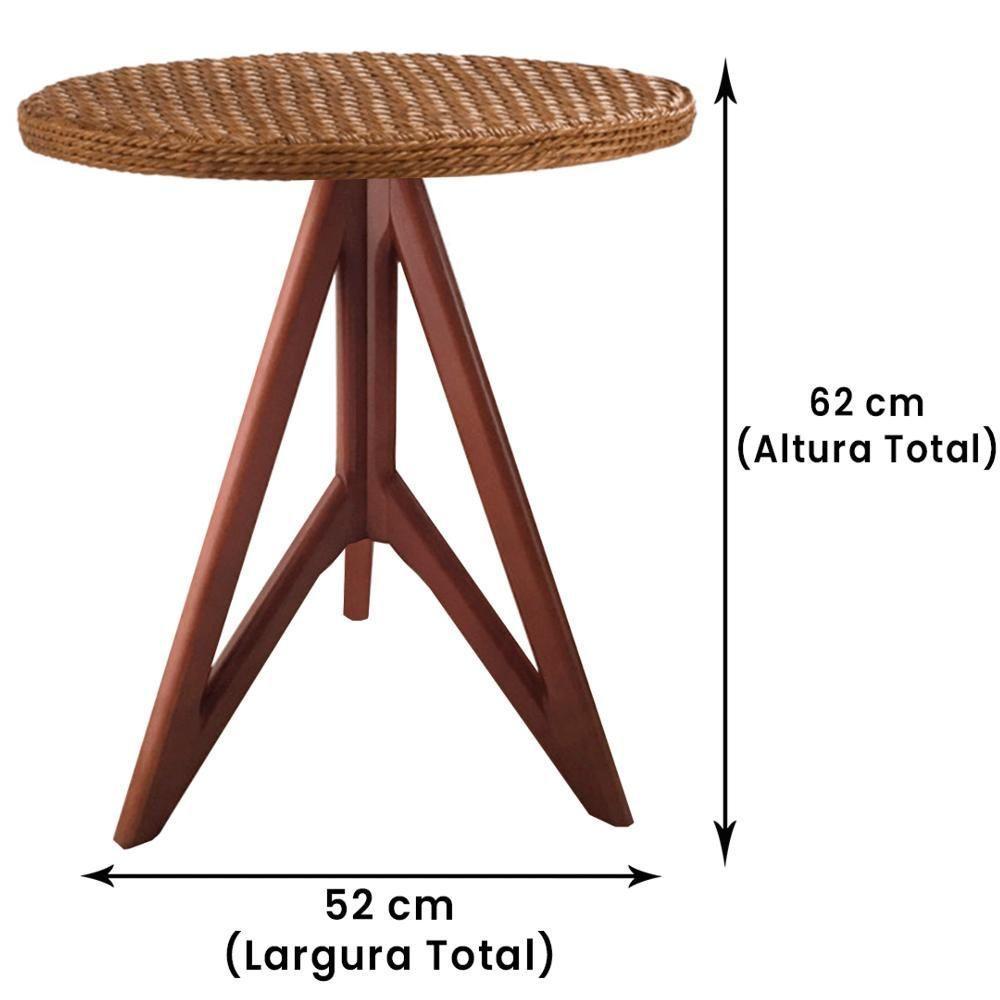 Mesa De Apoio Gávia Ozki 62 Cm Madeira Eucalipto Amêndoa Junco Natural - 4