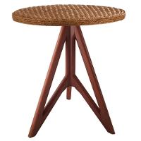 Mesa De Apoio Gávia Ozki 62 Cm Madeira Eucalipto Amêndoa Junco Natural - 1