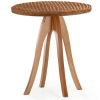 Mesa De Apoio Esfera Ozki 62 Cm Madeira Eucalipto Cedro Junco Natural - 1