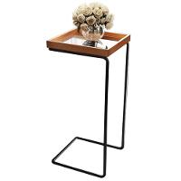 Mesa Apoio Lateral Espelhada Para Sofá Pé Preto LarFlex Cor:castanho - 2