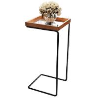 Mesa Apoio Lateral Espelhada Para Sofá Pé Preto LarFlex Cor:castanho - 5