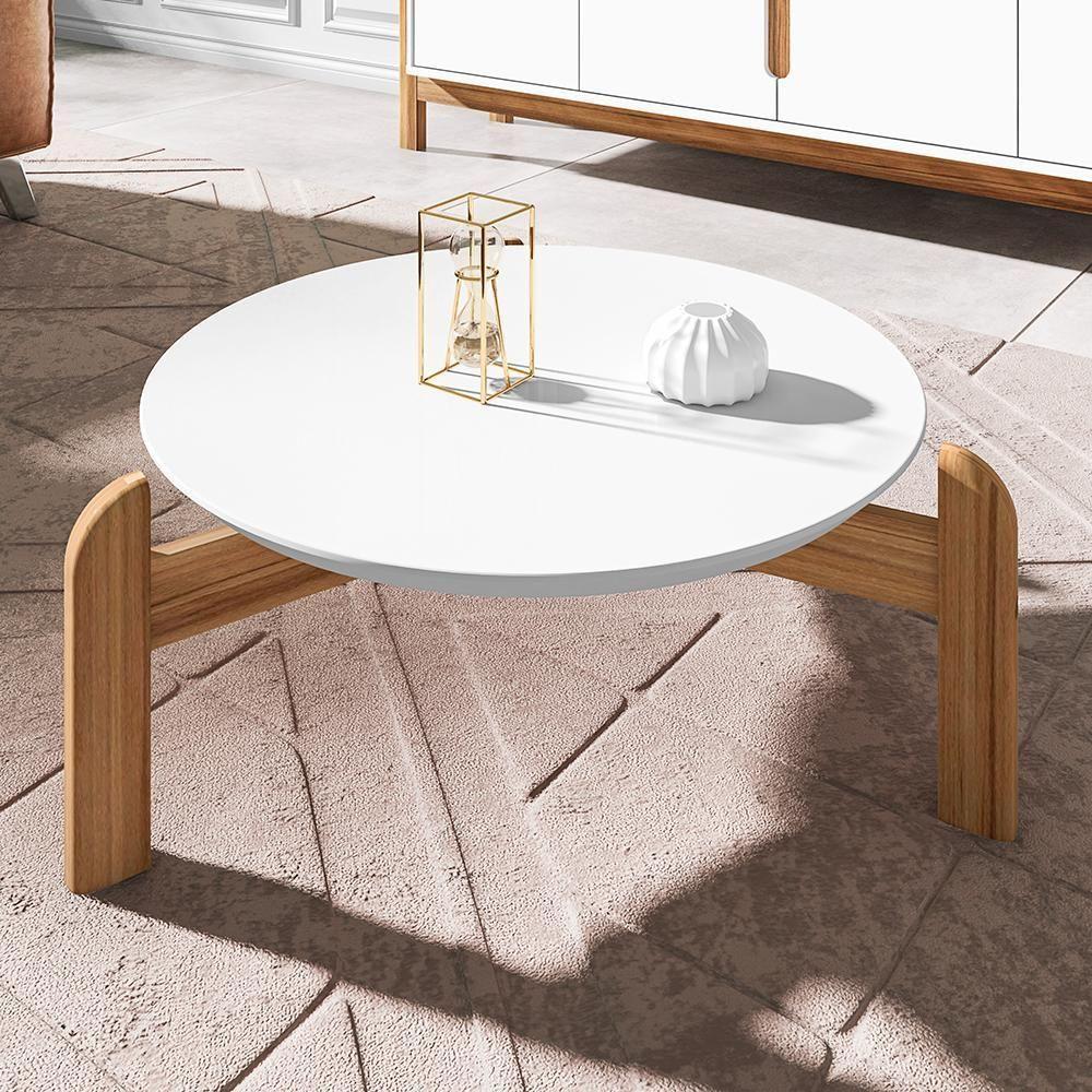 Mesa De Centro Chris Branco Cedro - 1