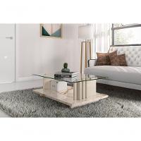 Mesa De Centro Com Vidro Parma Calacata Off-white - 3