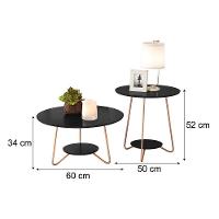 Conjunto Sala Mesa Centro E Apoio Liz Pés De Ferro Preto - 3