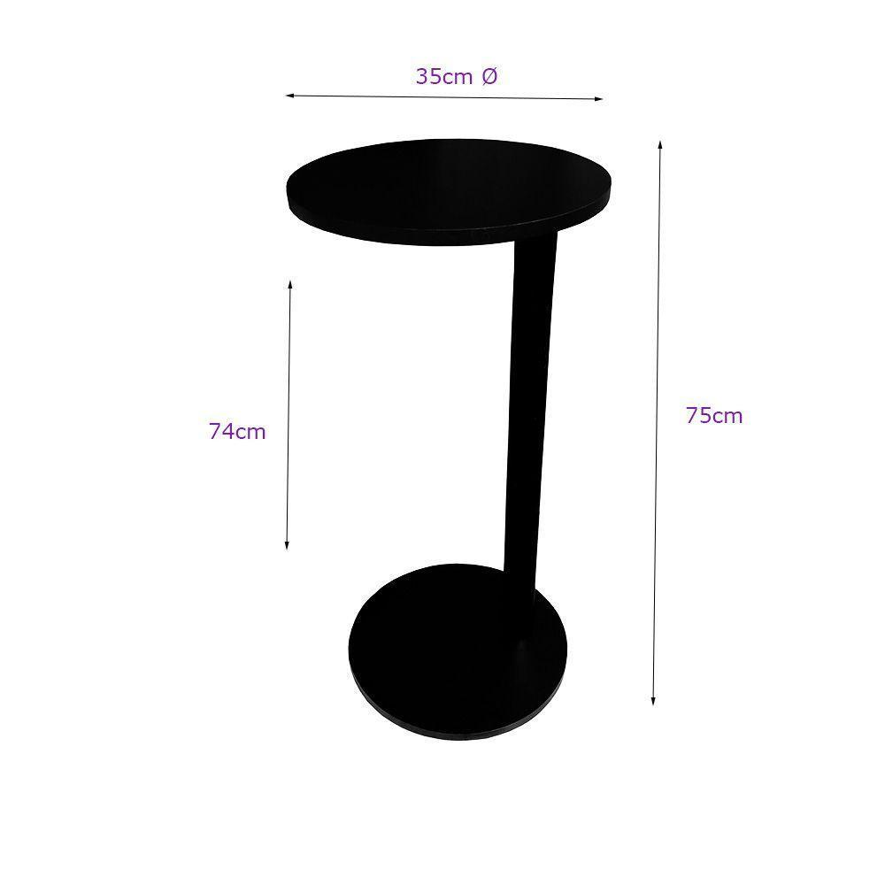 Mesa De Apoio Monopé Lateral Redonda Sofá Ou Cama Branca - 2