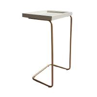 Mesa De Apoio Lateral Para Sofá Ou Cama Branca Cobre - 1