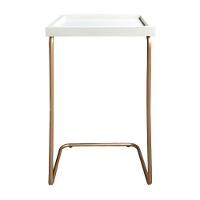 Mesa De Apoio Lateral Para Sofá Ou Cama Branca Cobre - 3