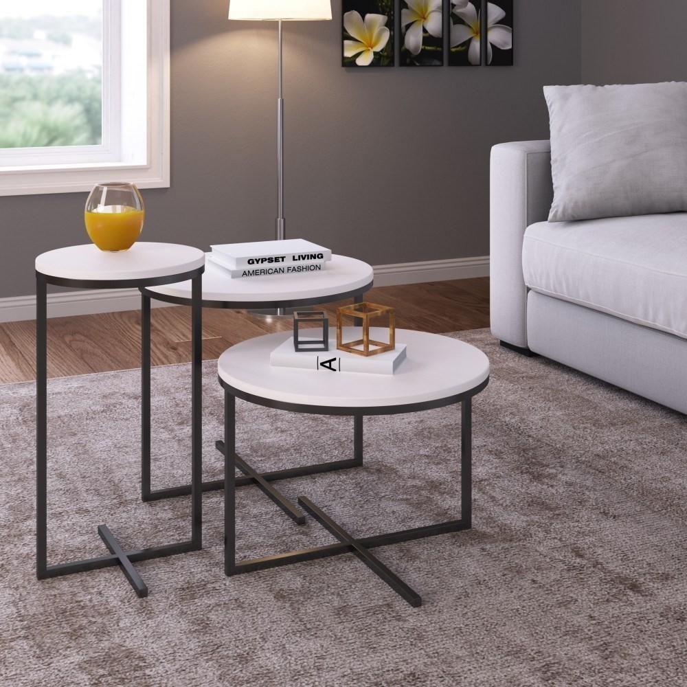 Conjunto Mesas De Centro Volpi Branco - Artesano - 3