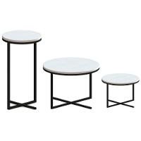 Conjunto Mesas De Centro Volpi Branco - Artesano - 1