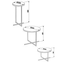 Conjunto Mesas De Centro Volpi Branco - Artesano - 2