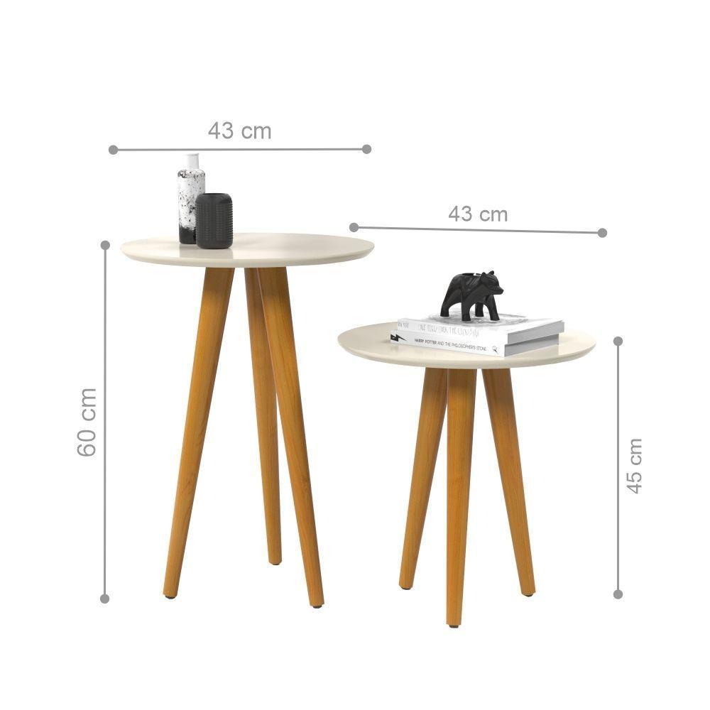 Conjunto Mesa De Apoio E Lateral Sydney Off White - 4