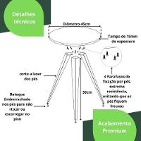 Mesinha Lateral De Canto Para Sala E Quarto Redonda C.p - 5