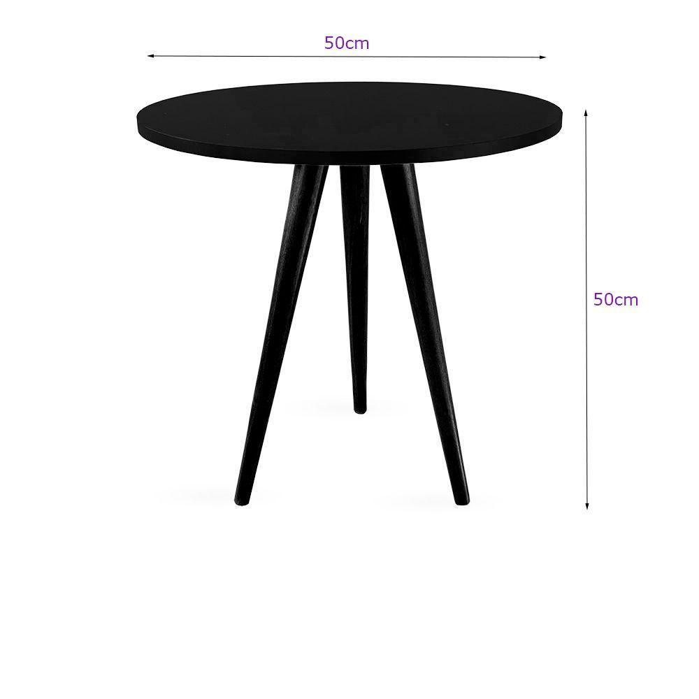Mesa Lateral De Canto Tripé 50X50Cm Espelhada Preto - 2