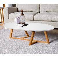 Mesa De Centro Jasper Branco Amêndoa - 1