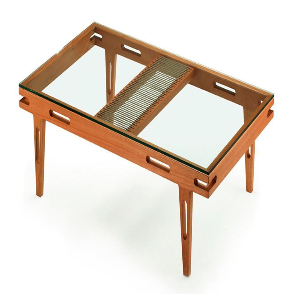 Mesa De Centro Los Ozki 90 Cm X 90 Cm Madeira Eucalipto Cedro Corda Redonda Rami E Tampo De Vidro - 4