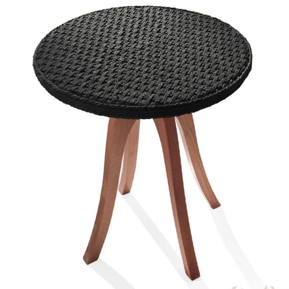 Mesa De Apoio Esfera Ozki 62 Cm Madeira Eucalipto Cedro Corda Plana Preto - 5