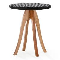 Mesa De Apoio Esfera Ozki 62 Cm Madeira Eucalipto Cedro Corda Plana Preto - 1