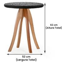 Mesa De Apoio Esfera Ozki 62 Cm Madeira Eucalipto Cedro Corda Plana Preto - 6