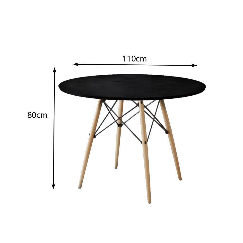 Mesa Jantar Eames Eiffel Redonda Dkr 110Cm Preta - 2