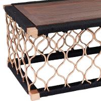 Mesa De Centro Com Tampo De Madeira E Corda Náutica - 4